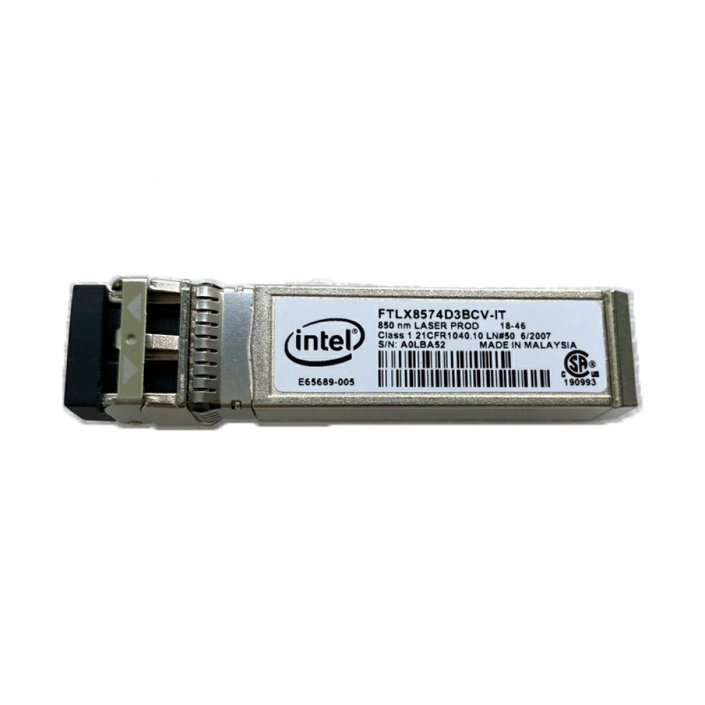 Intel 0XYD50 / FTLX8574D3BCV-IT SFP+ 1G/10G Dual-Rate 10GBASE-SR Multi-Mode Optical Transceiver Module