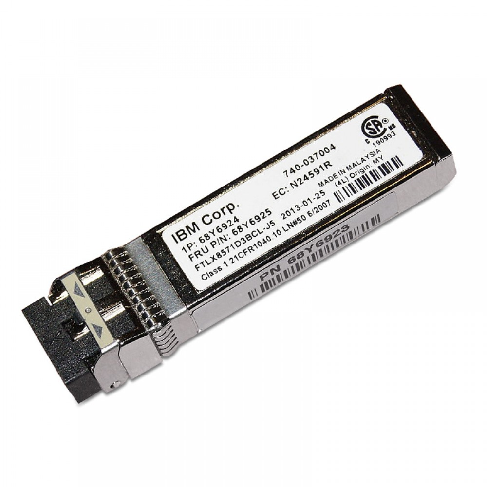 IBM 68Y6924 (FRU 68Y6925 / 68Y6923) 10GBASE-SR SFP+ Optical Transceiver Full Datasheet