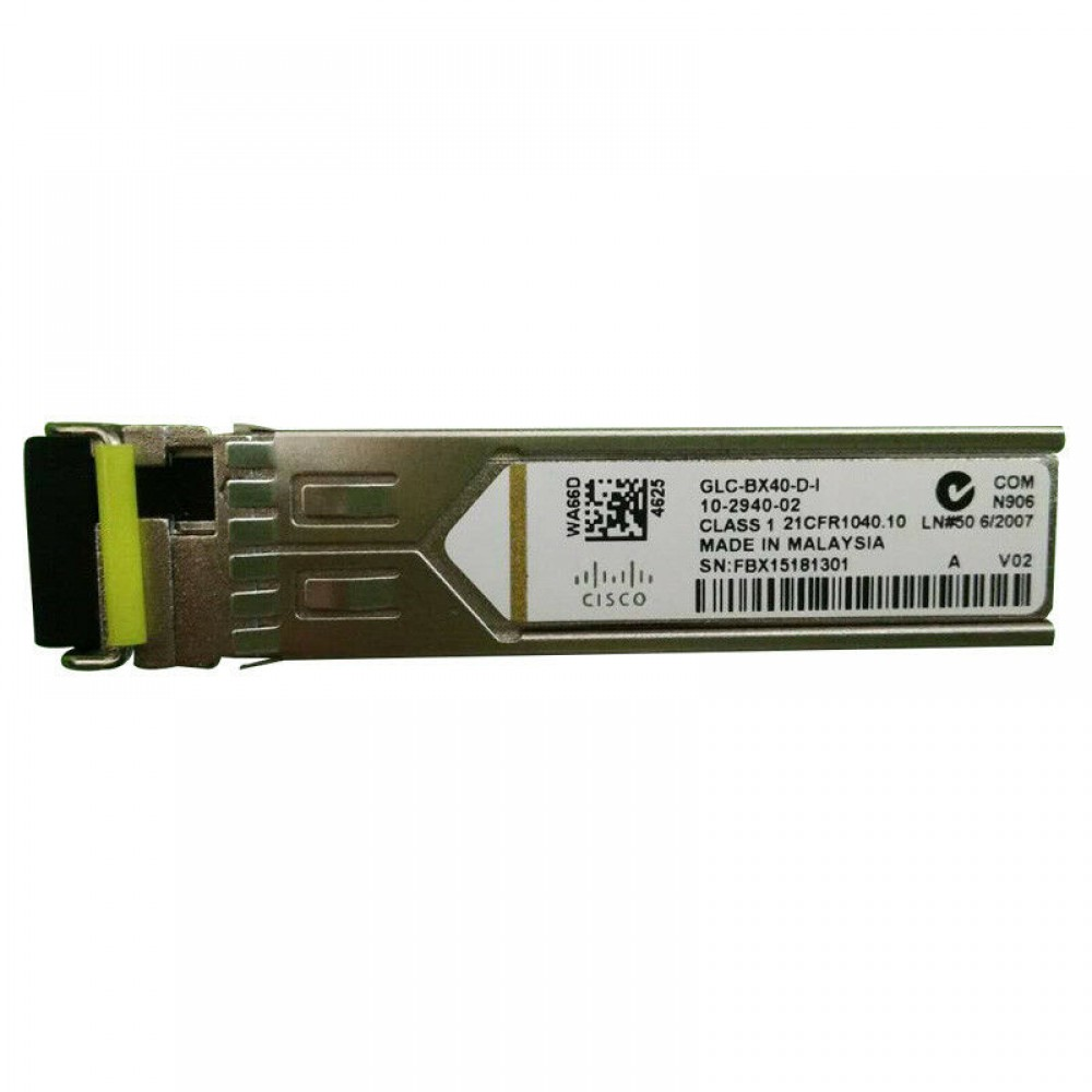 Cisco GLC-BX40-D-I 1000BASE-BX40-D BiDi Single-Fiber SFP Transceiver