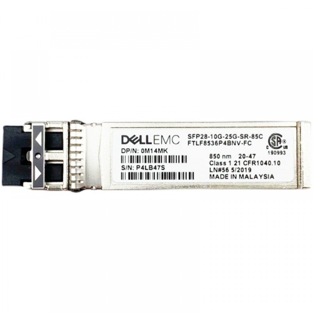 Dell SFP28-10G-25G-SR-85C 0M14MK FTLF8536P4BNV-FC Dual Rate SFP28 Transceiver
