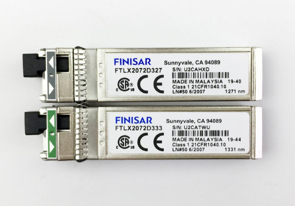 Finisar 10G BIDI SFP+ Transceiver Pair (FTLX2072D333/327)