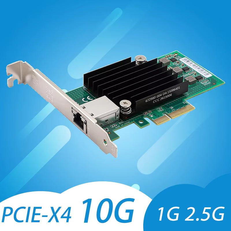 Marvell AQC107 / Intel X550-T1 10GbE Single RJ45 PCIe x4 Ethernet Network Adapter Card