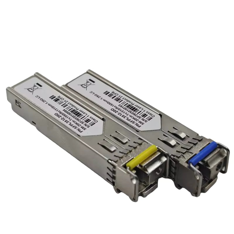 1.25G SFP BiDi Transceiver Module, 1000Base-BX 1310/1550nm 20km SMF LC Simplex for TP-Link / Mikrotik Switches