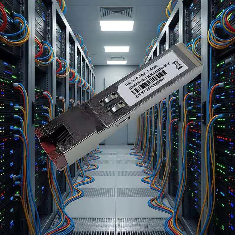 10GBASE-T SFP+ to RJ45 Transceiver Module, Multi-Rate 10G/5G/2.5G/1G Copper SFP+ Ethernet Module for Cisco SFP-10G-T, Mikrotik, HPE Switches