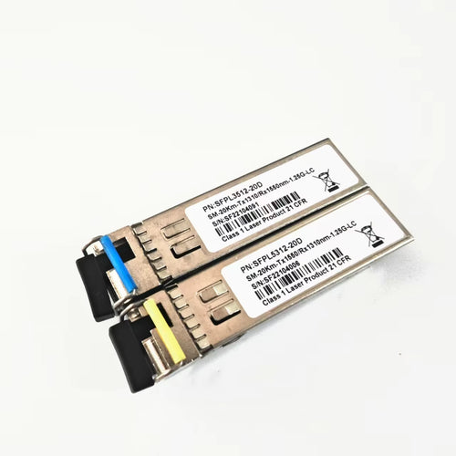 1.25G SFP BiDi Transceiver Module, 1000Base-BX 1310/1550nm 20km SMF LC Simplex for TP-Link / Mikrotik Switches