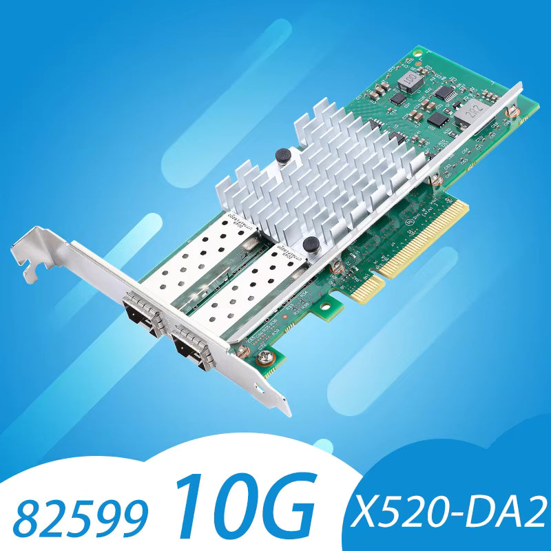 Intel X520-DA2 10Gb SFP+ PCIe x8 Network Card, 82599ES Chip, Dual SFP+ Port Ethernet Adapter