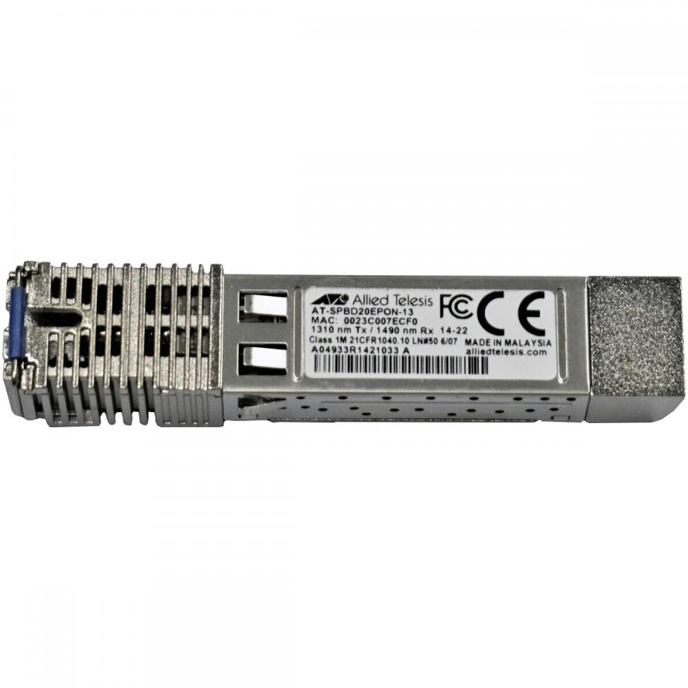 Allied Telesis AT-SPBD20EPON-13/I SFP 1G EPON 20km Industrial Wide Temp Single-Fiber Optical Transceiver Module (1310Tx/1490Rx, SC)