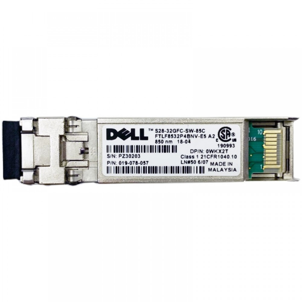 Dell S28-32GFC-SW-85C 0WKX2T FTLF8532P4BNV-E5 32G FC Short Wave SFP28 Transceiver