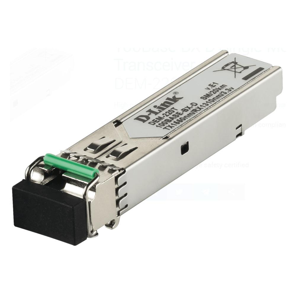 D-Link DEM-220T SFP 100BASE-BX-D BiDi Single-Fiber Fast Ethernet Optical Transceiver